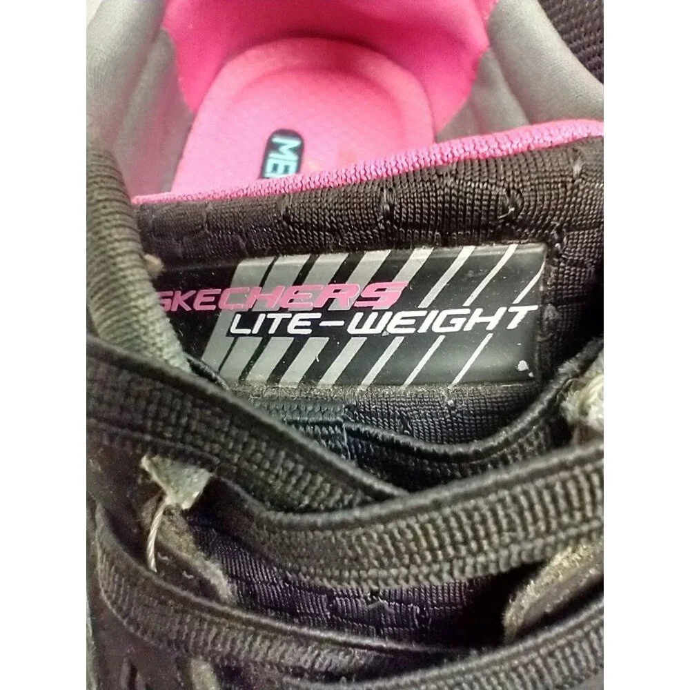 Skechers Dual Lite‎ Light Weight Sneakers Black Pink Women's 7